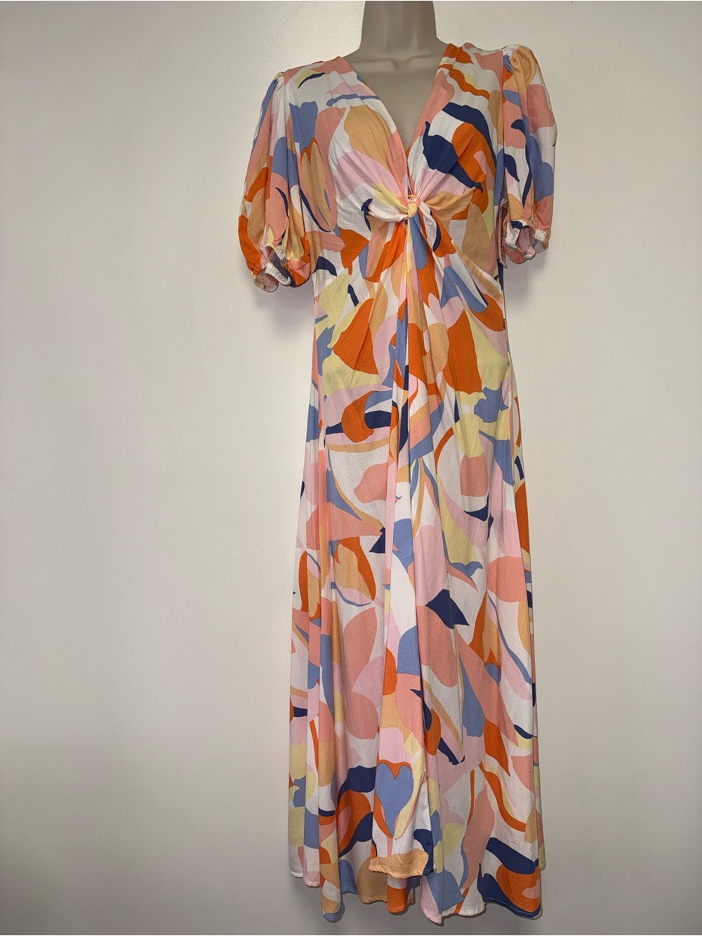 NWT White Closet Elements (Small) Brand New Colorful Abstract Maxi Flowy Dress